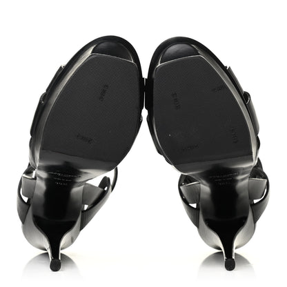 Saint Laurent Calfskin Tribute 105 Platform Sandals 39.5 Black 5 of 8