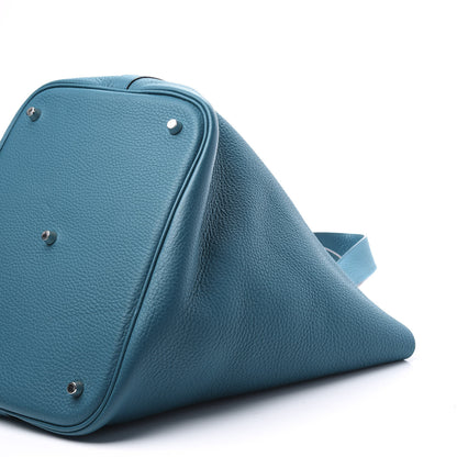 Hermes Taurillon Clemence Picotin Lock 26 GM Bleu Izmir 7 of 10