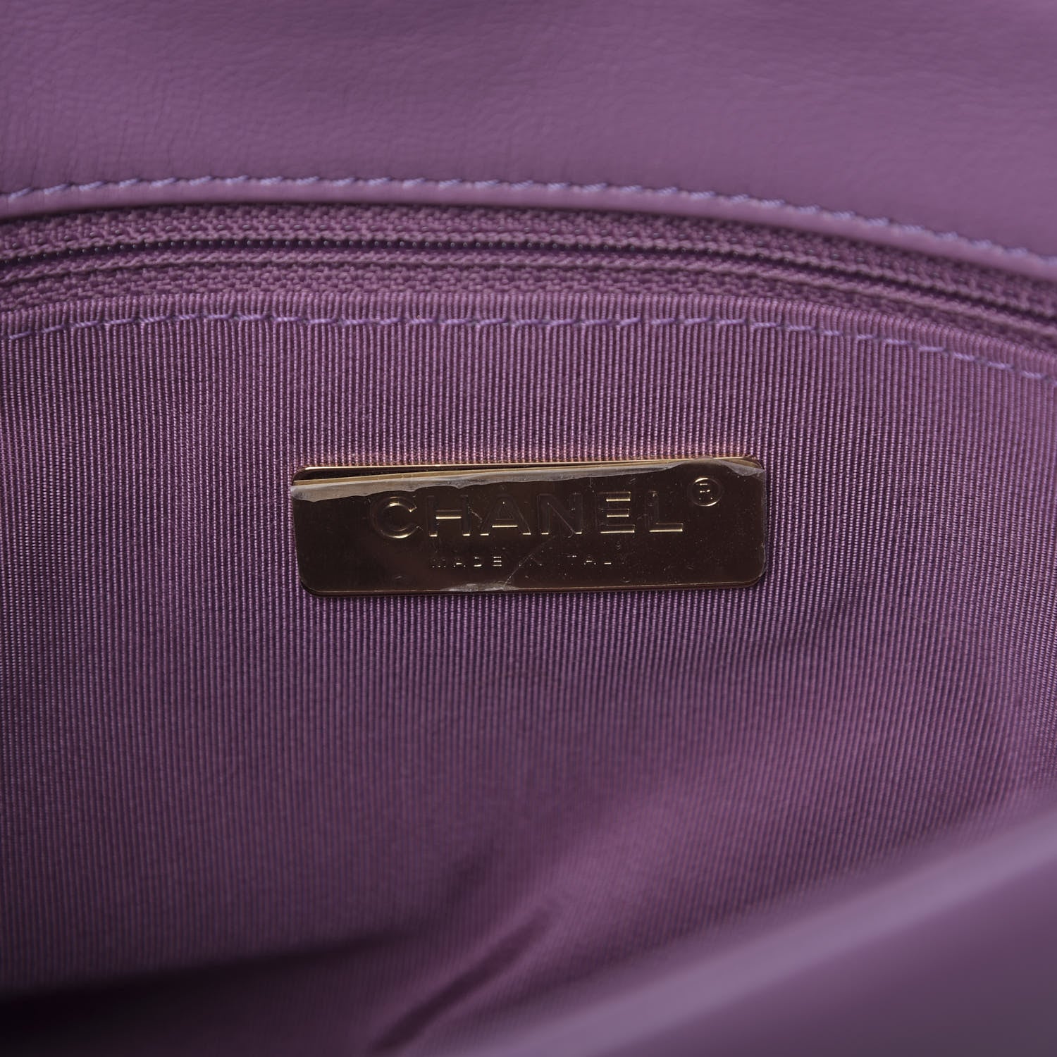Chanel Goatskin Quilted Medium 19 Flap Violet Purple 8 of 9