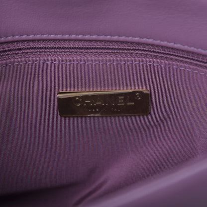 Chanel Goatskin Quilted Medium 19 Flap Violet Purple 8 of 9
