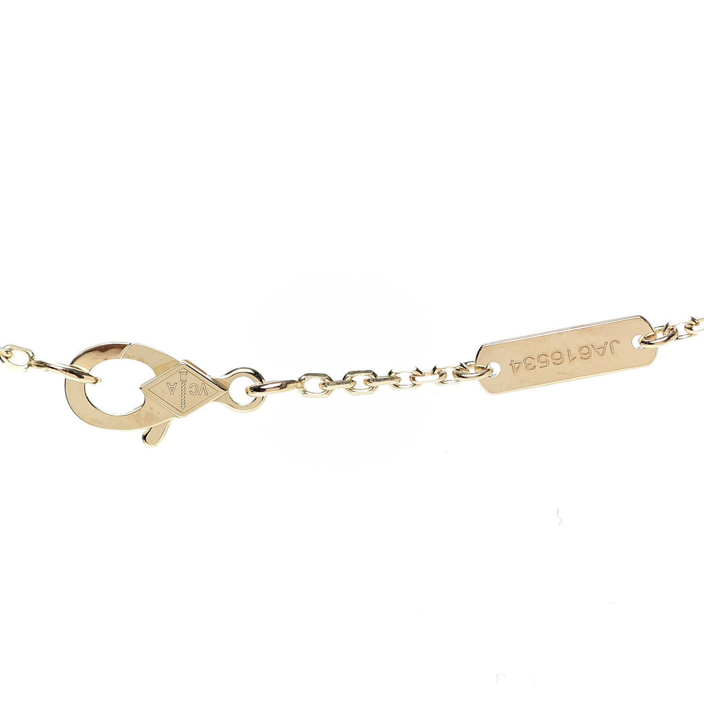18K Yellow Gold Carnelian Vintage Alhambra Pendant Necklace