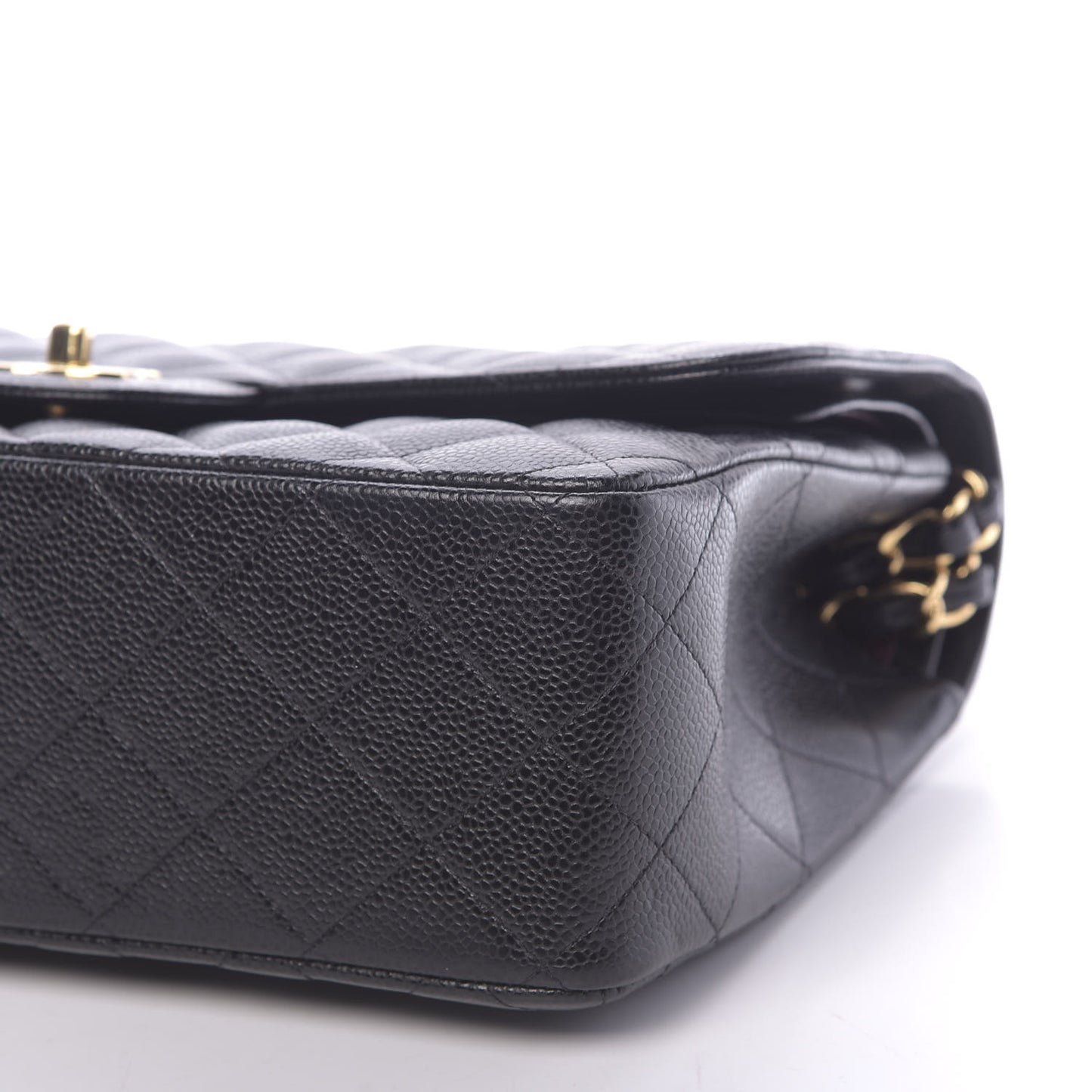 Caviar Quilted Jumbo Double Flap Black