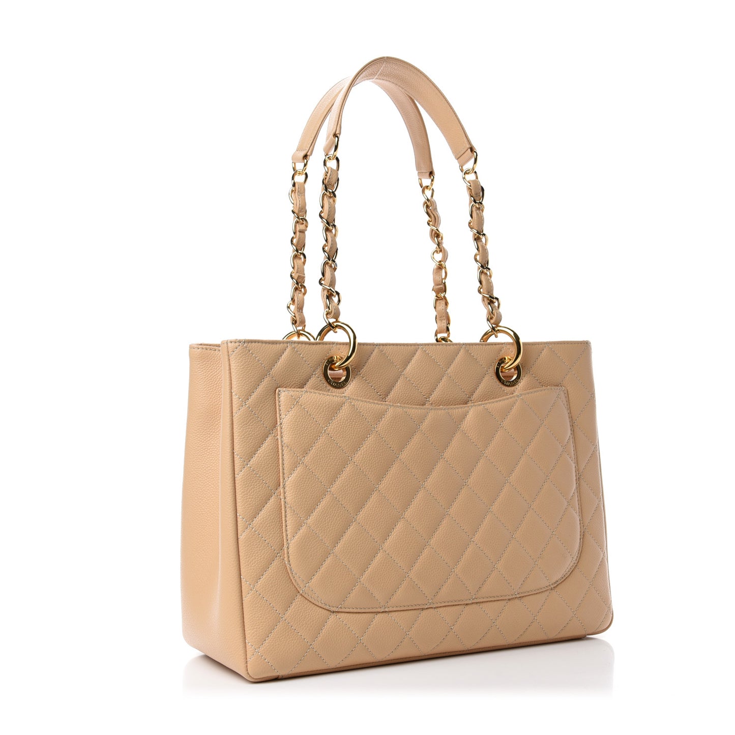 Caviar Quilted Grand Shopping Tote GST Beige