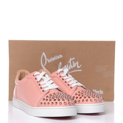 Christian Louboutin Calfskin Womens Vieira Spiked Flat Sneakers 38 Jupon Pink 9 of 9