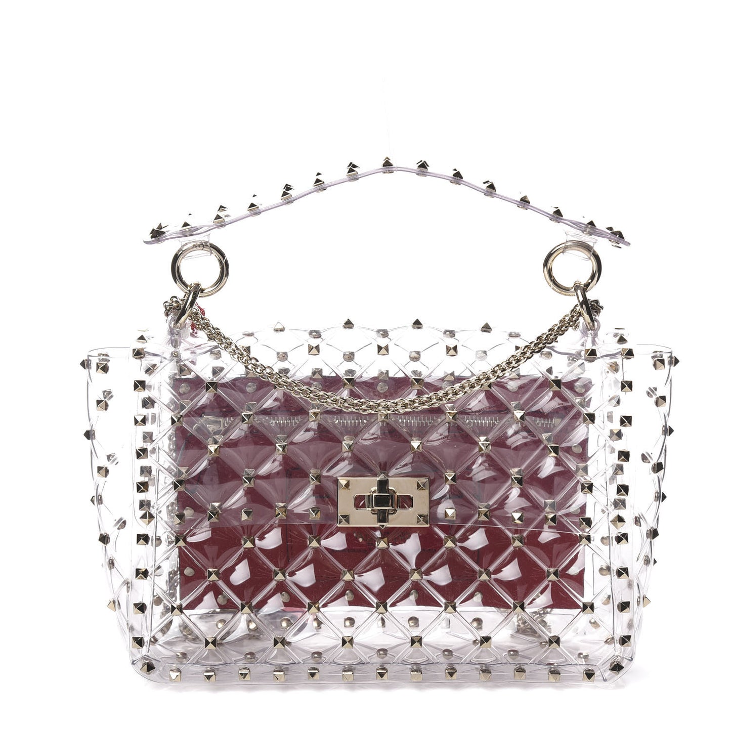 PVC Medium Rockstud Spike Shoulder Bag
