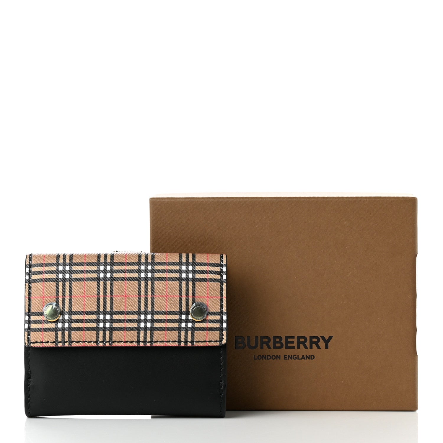 Burberry Mini Vintage Check Luna French Wallet Black 8 of 8
