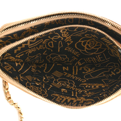 Chanel Metallic Lambskin Quilted Graffiti Small Clutch With Chain Gold 7 of 12