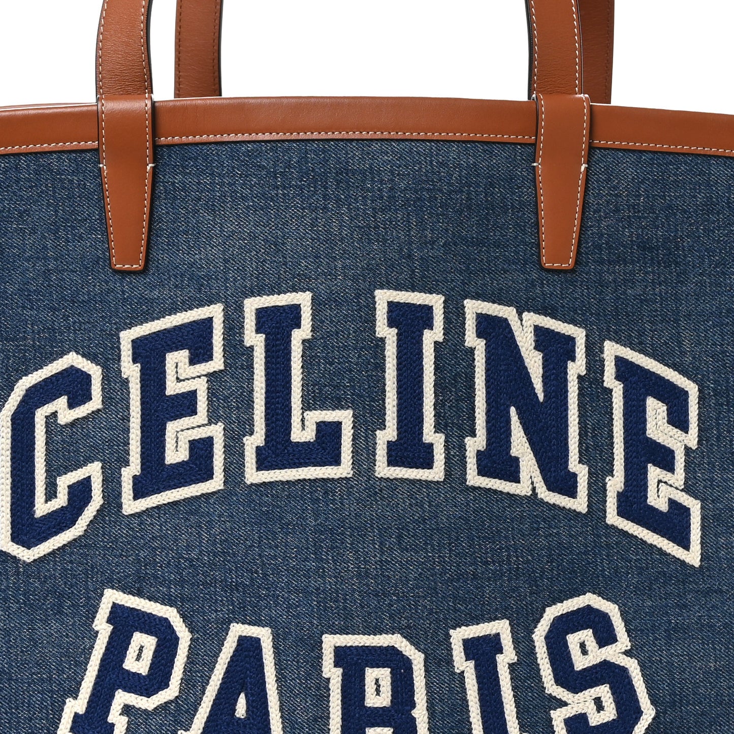 Denim Calfskin Large Couffin Logo Tote Blue