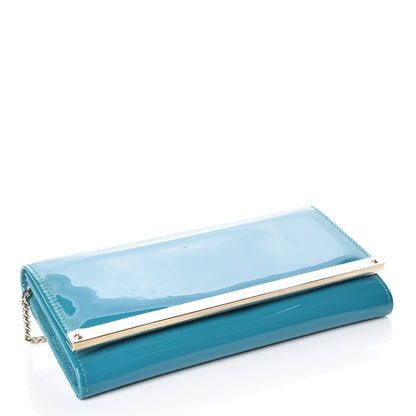 Jimmy Choo Patent Milla Wallet on Chain Turquoise 4 of 10