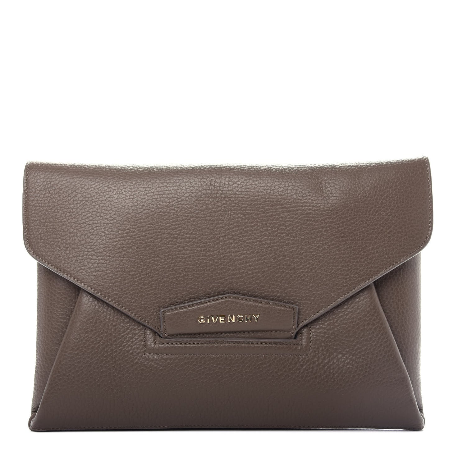 Sugar Goatskin Medium Antigona Envelope Clutch Mastic