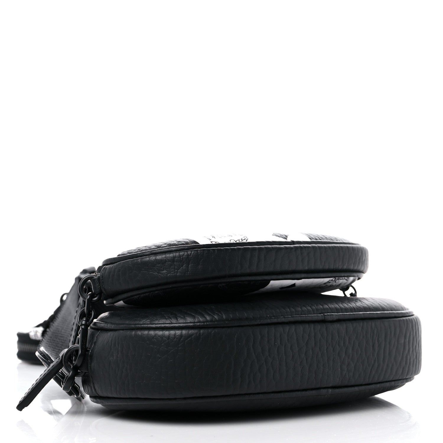MCM Checkerboard Visetos Small Aren Multifunction Crossbody Pouch Black White 4 of 11