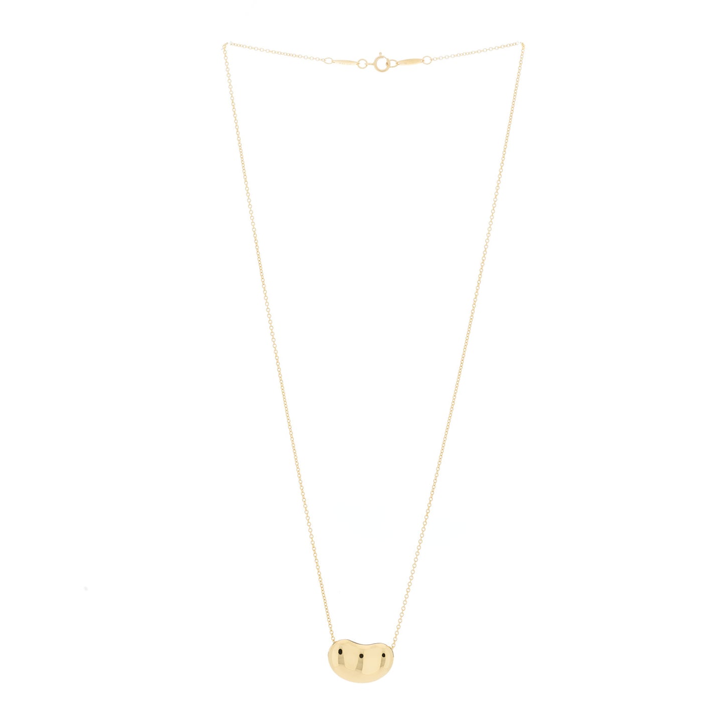 18K Yellow Gold 18mm Elsa Peretti Bean Pendant Necklace