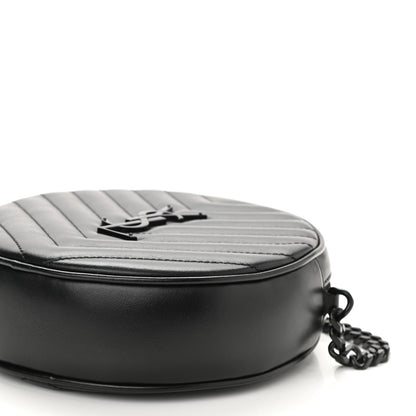 Saint Laurent Calfskin Matelasse Chevron Round Vinyle Camera Bag Black 8 of 8