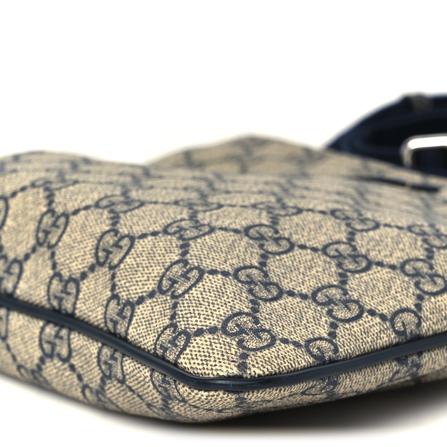 GG Supreme Monogram Small Flat Messenger Bag Navy