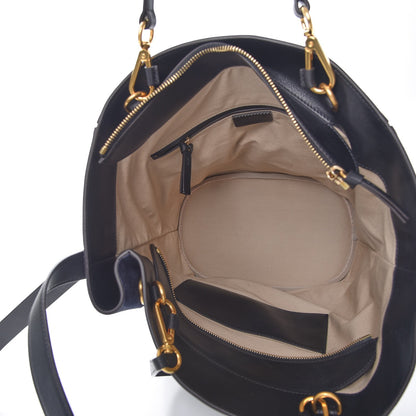 Chloe Smooth Suede Calfskin Medium Myer Double Carry Bag Black Navy 5 of 7