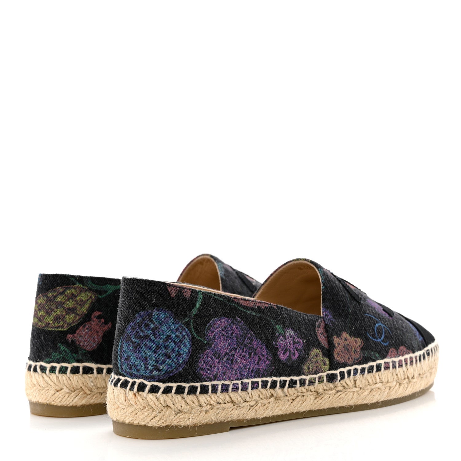 Chanel Denim Grosgrain CC Espadrilles 41 Grey Multicolor 4 of 8