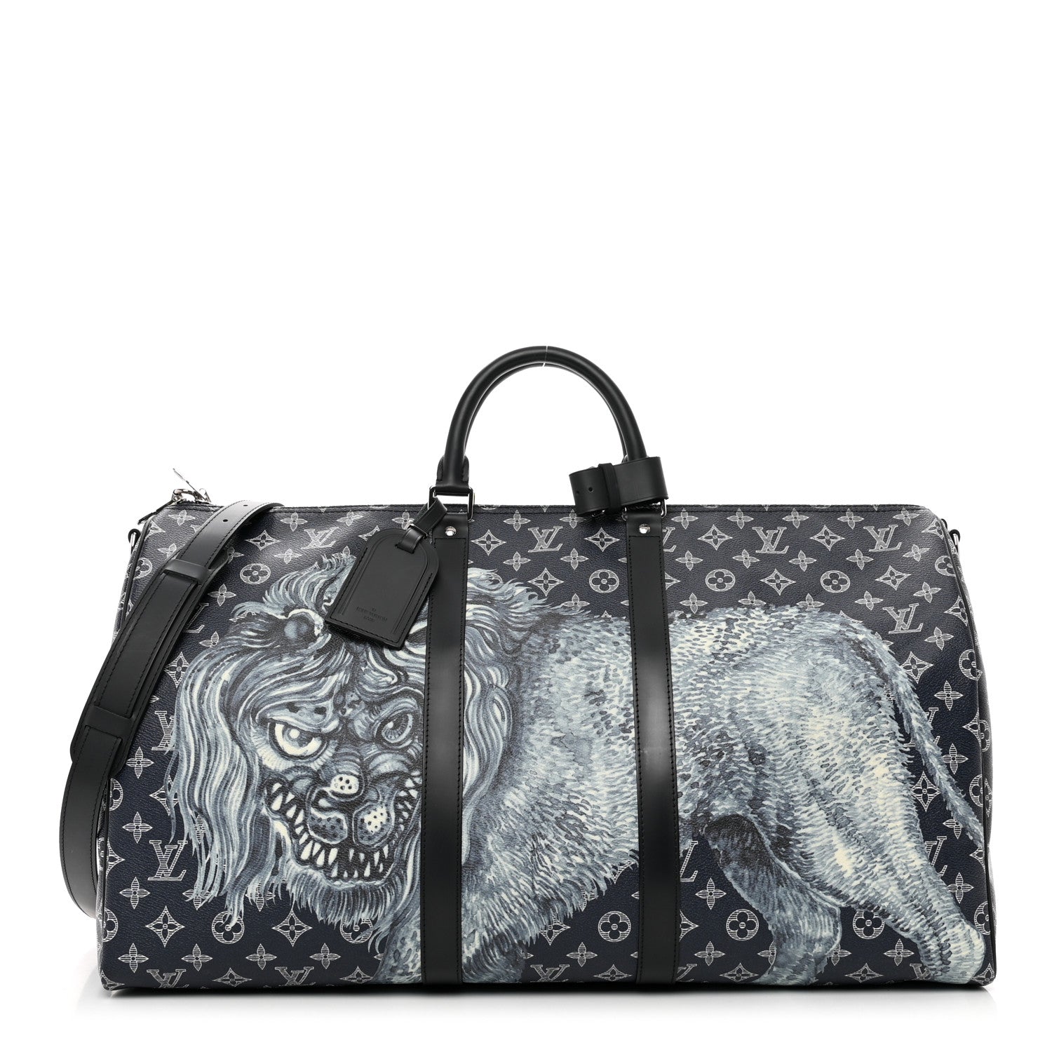 Louis Vuitton Savane Monogram Lion Chapman Keepall Bandouliere 55 Encre 1 of 10