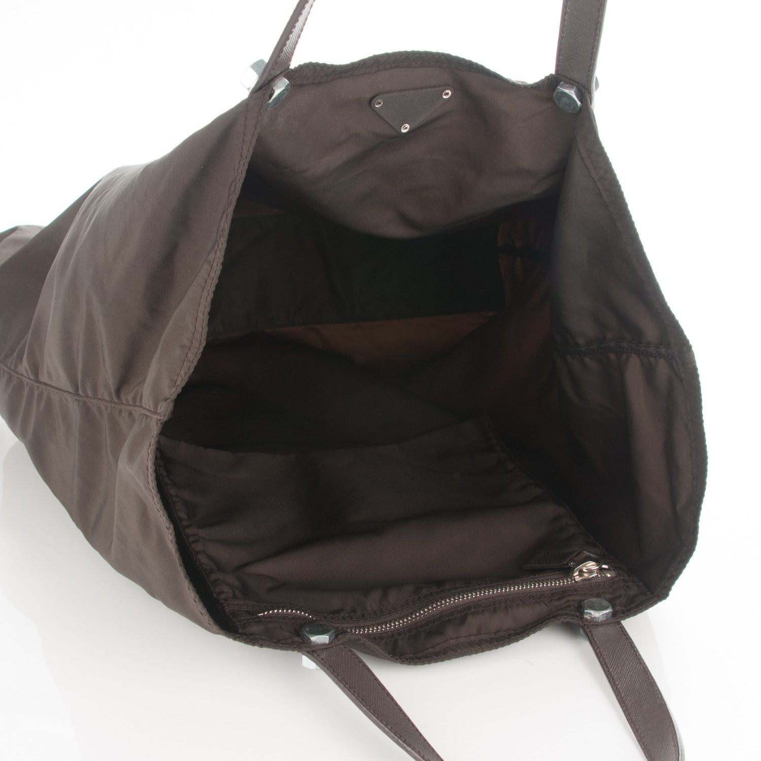 Prada Tessuto Nylon Saffiano Shopping Tote Ebano 5 of 6