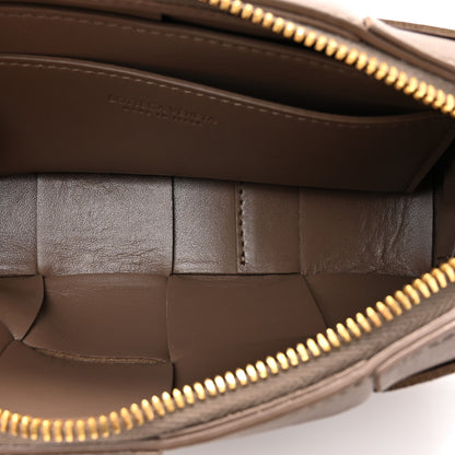 Bottega Veneta Lambskin Maxi Intreccio Cassette Phone Pouch Crossbody Bag Taupe Grey 5 of 10