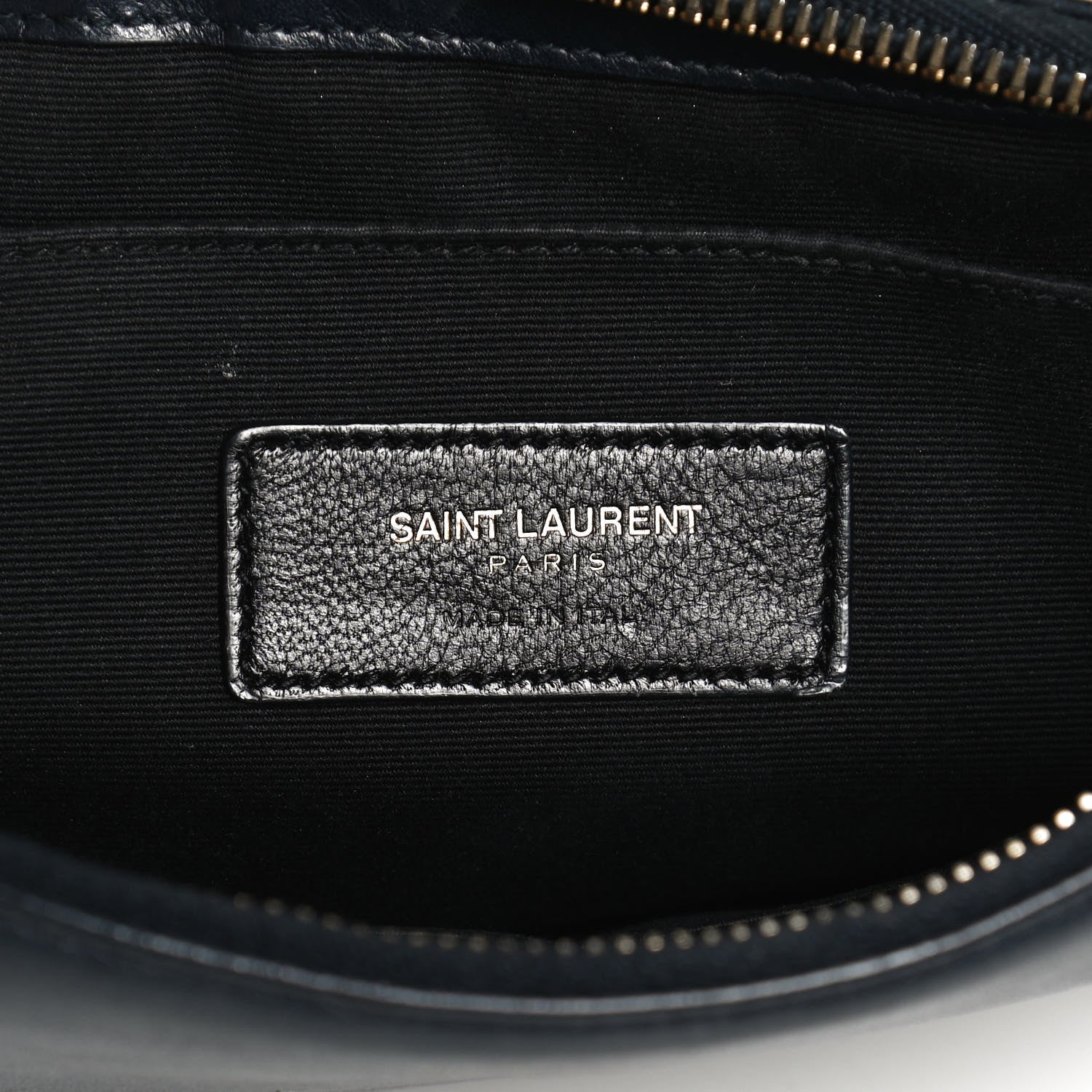 Saint Laurent Calfskin Teen Monogram Crossbody Bag Blue 6 of 12