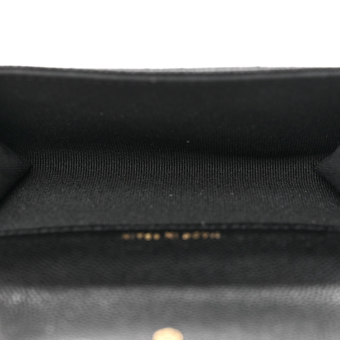 Caviar Quilted Enamel Coco Casino Flap Card Holder Wallet Black