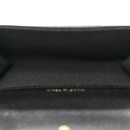 Chanel Caviar Quilted Enamel Coco Casino Flap Card Holder Wallet Black 5 of 9