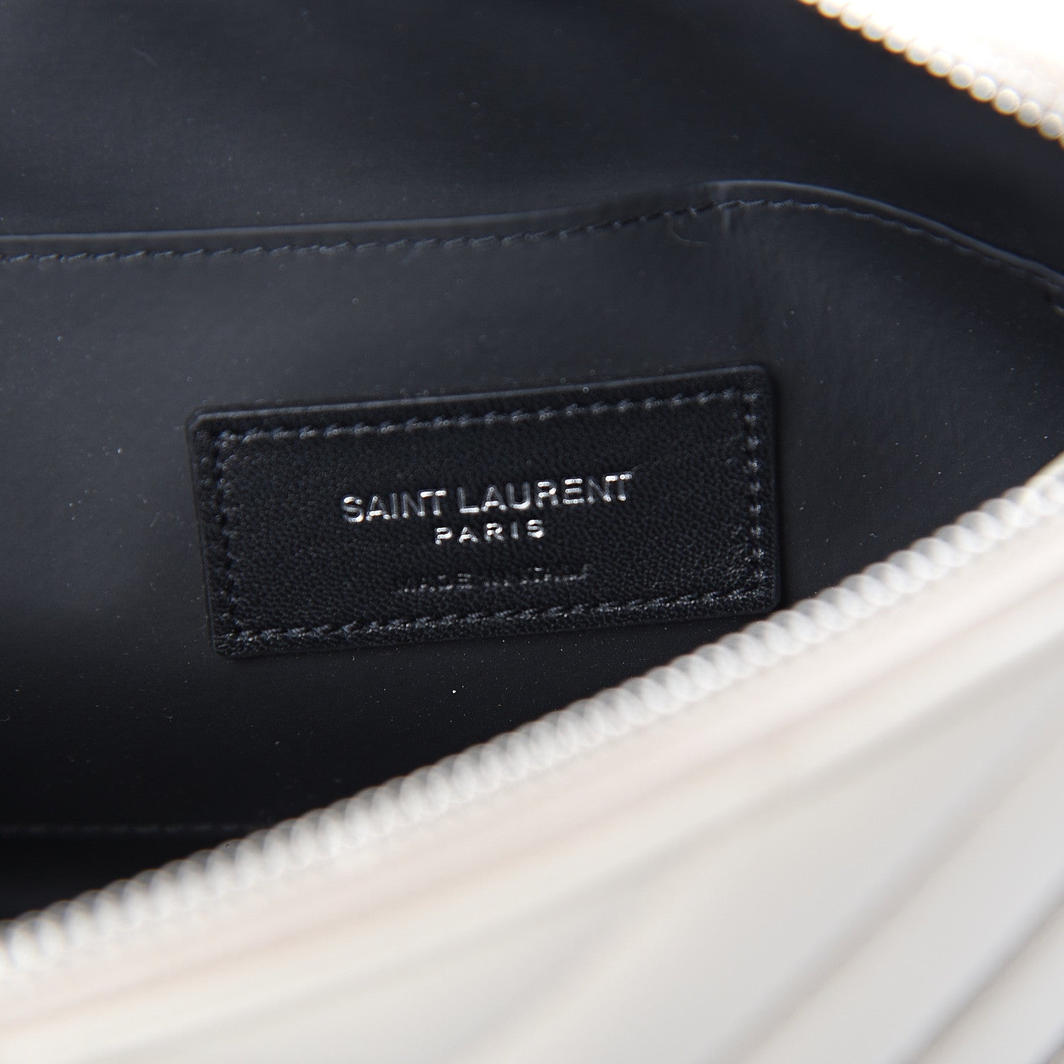 Saint Laurent Lambskin Matelasse Cosmetic Case Ivory 5 of 6