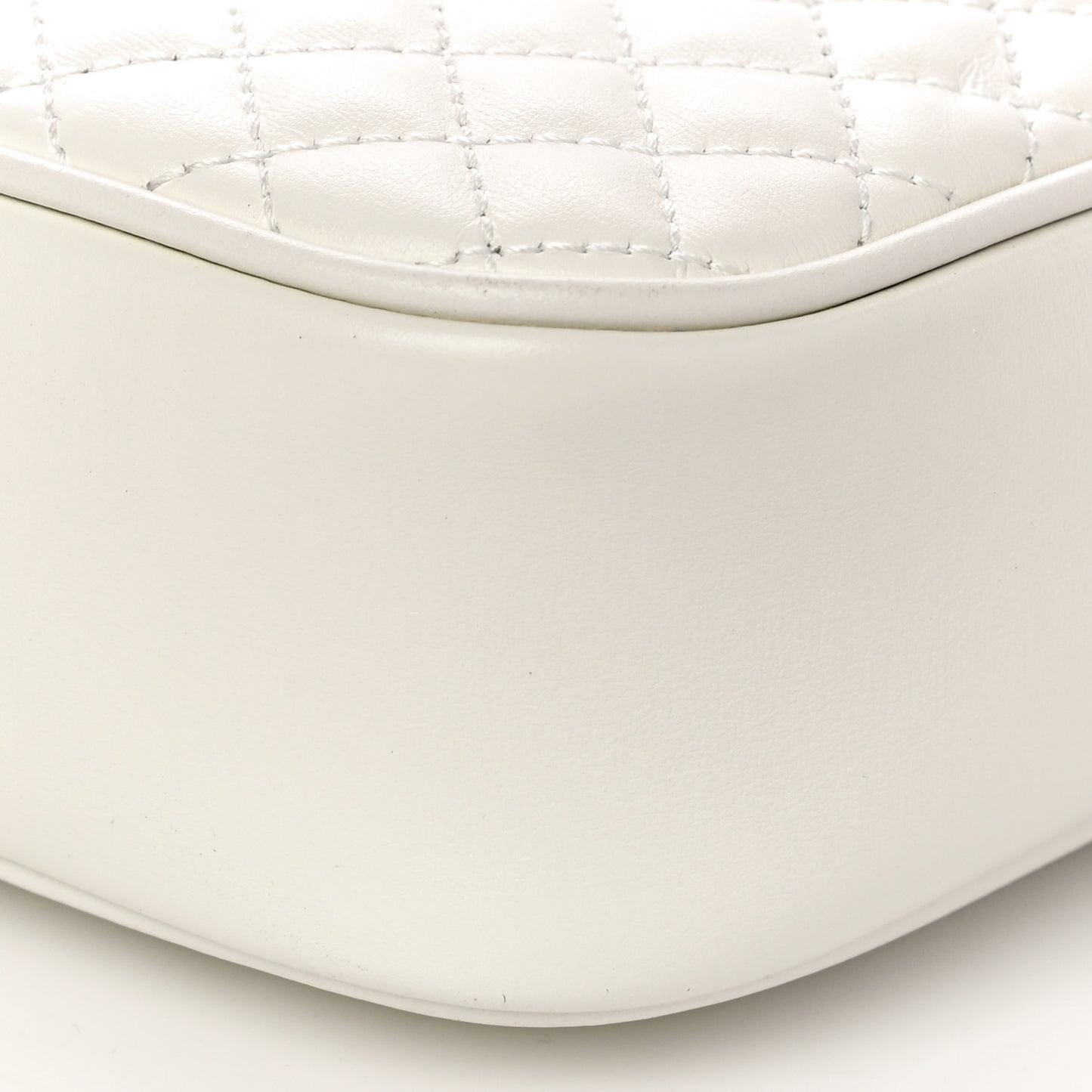 Calfskin Web Trapuntata Small Shoulder Bag Off White