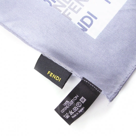 Fendi Cotton Logo Scraf Blue 5 of 5