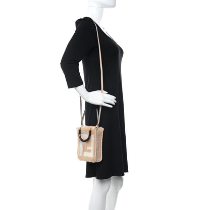 Fendi Shearling Plexiglass FF Mini Fendi Sunshine Shopper Soap White 2 of 10