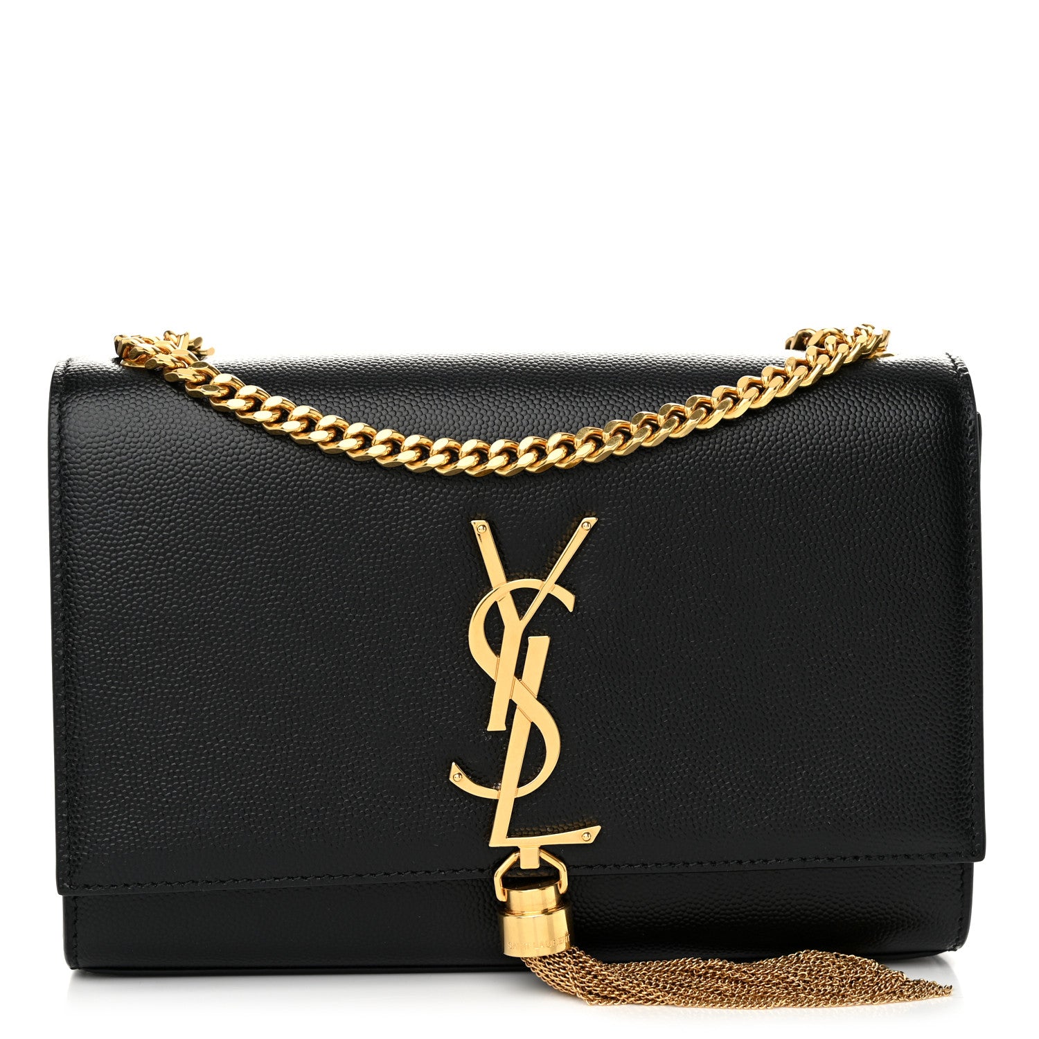 Saint Laurent Grain De Poudre Small Classic Monogram Kate Tassel Satchel Black 1 of 11