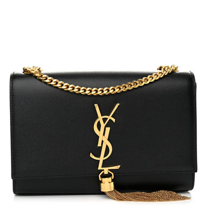 Saint Laurent Grain De Poudre Small Classic Monogram Kate Tassel Satchel Black 1 of 11