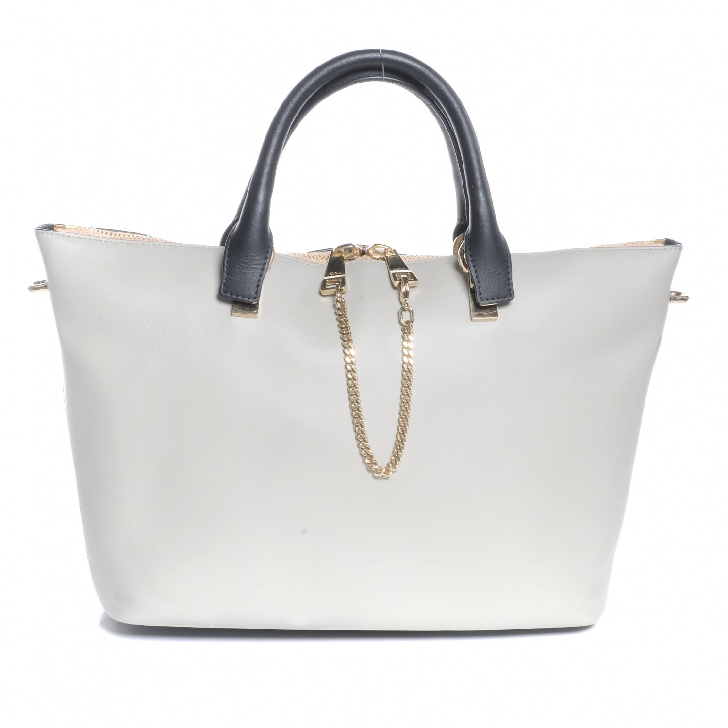 Chloe Calfskin Small Baylee Tote Grey Navy 1 of 7