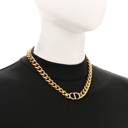 Christian Dior Metal Crystal 30 Montaigne Necklace Gold 2 of 5