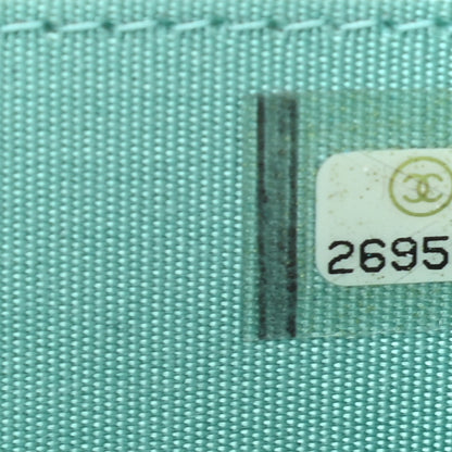 Chanel Caviar Quilted Boy Zip Around Coin Purse Wallet Light Blue 7 of 9