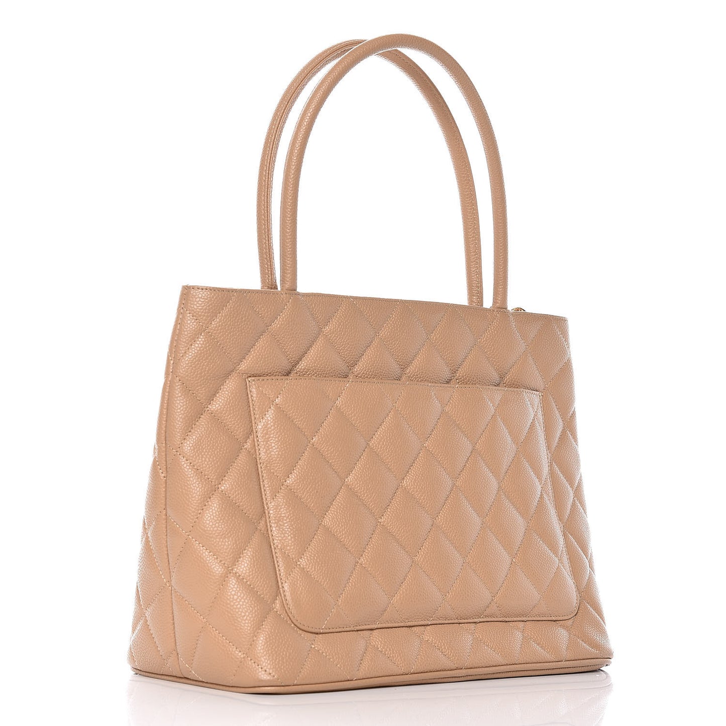 Caviar Quilted Medallion Tote Beige