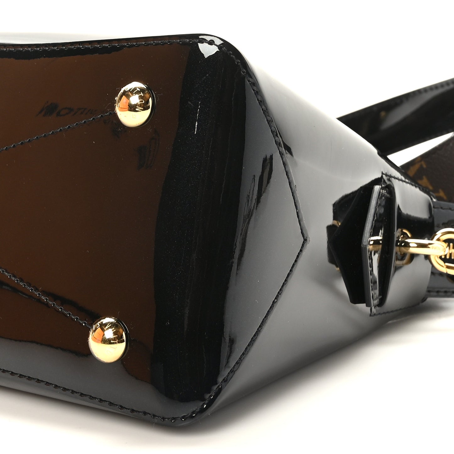 Patent Calfskin Miroir Tote Black