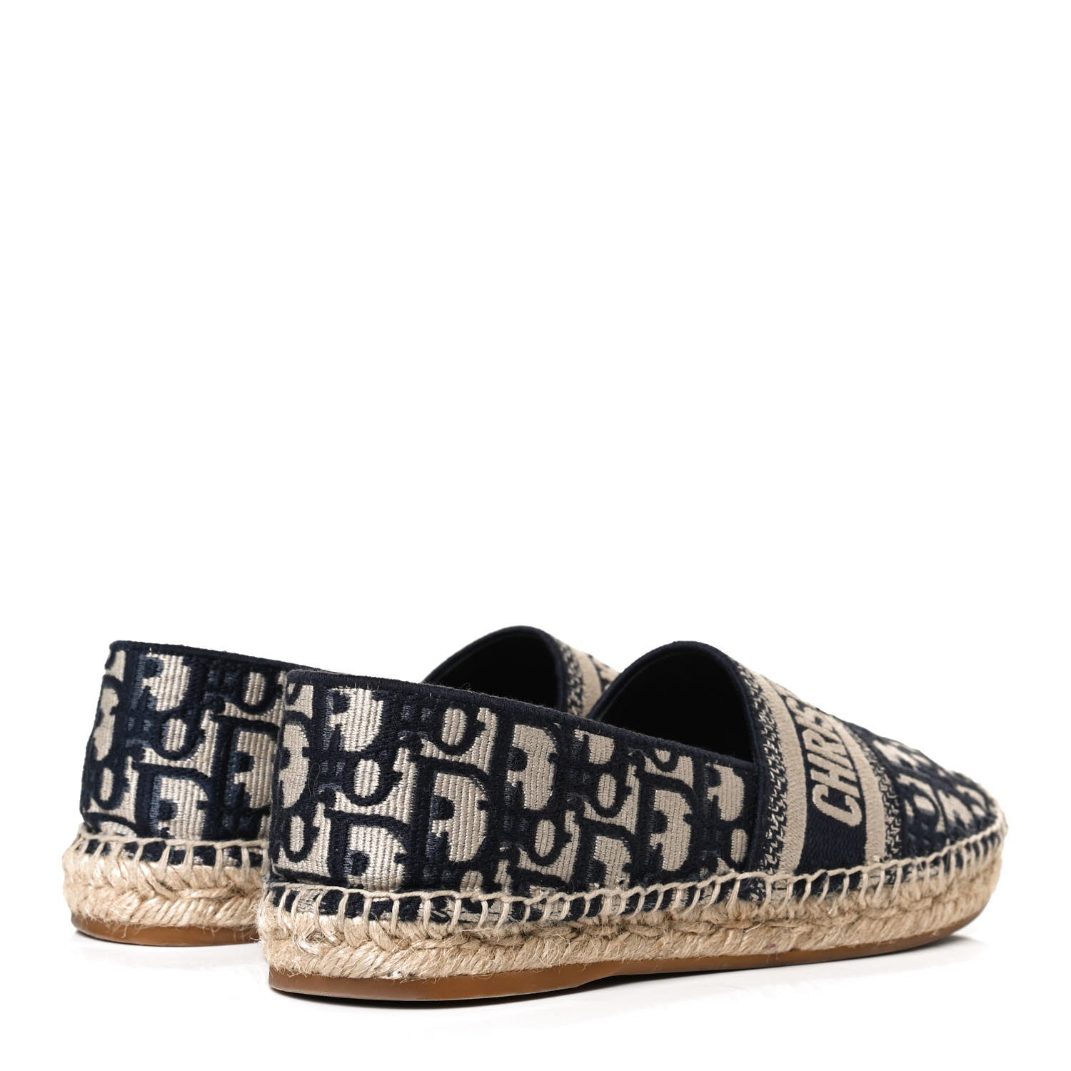 Christian Dior Oblique Embroidered Granville 15mm Espadrilles 38.5 Deep Blue 4 of 11