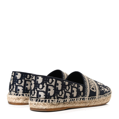 Christian Dior Oblique Embroidered Granville 15mm Espadrilles 38.5 Deep Blue 4 of 11