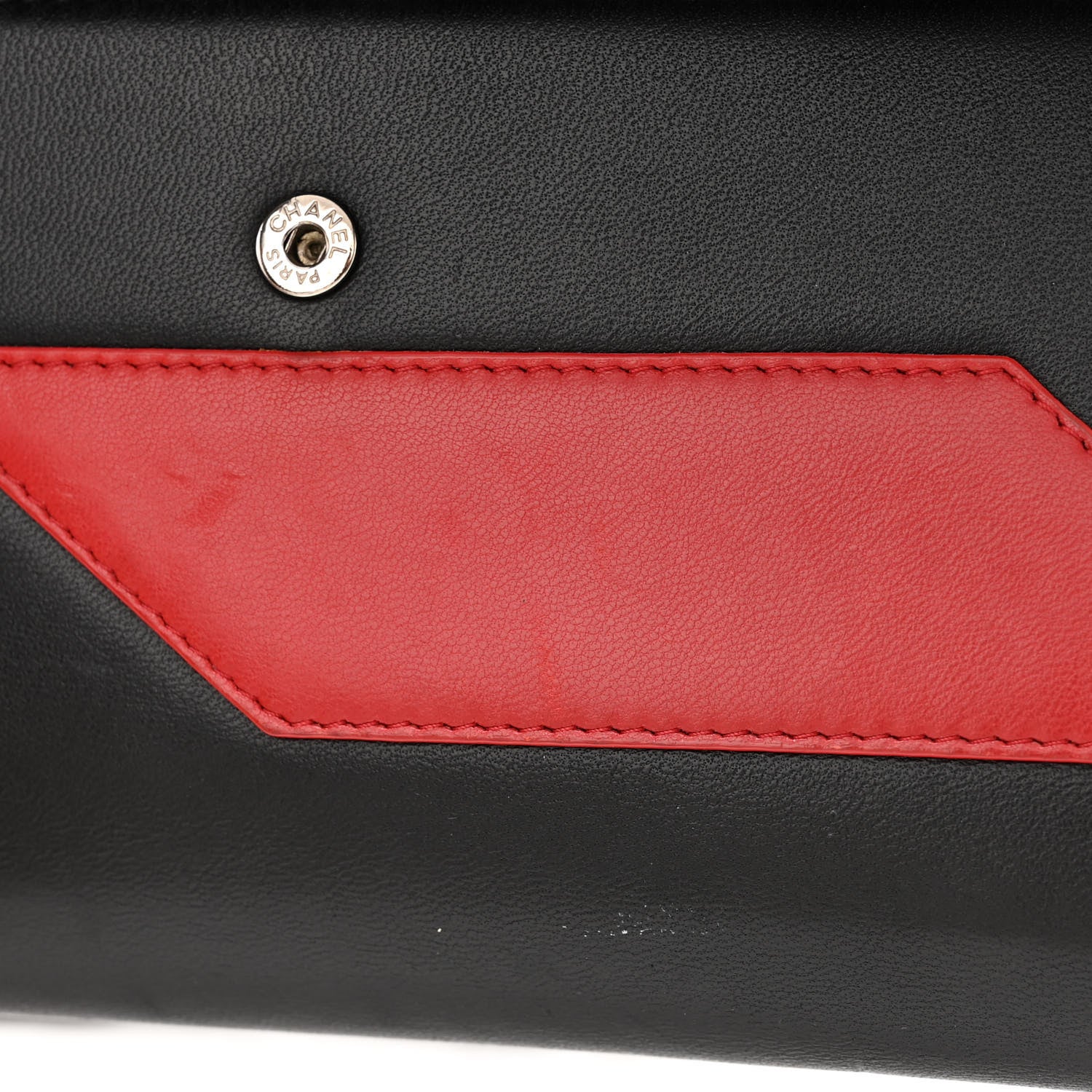 Chanel Lambskin Airlines Wallet On Chain WOC Blue Black Red 5 of 12