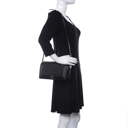 Chanel Sheepskin Braided Medium Boy Reverso Flap Black 2 of 10