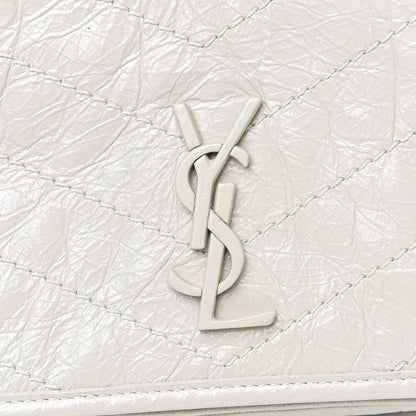Saint Laurent Crinkled Calfskin Matelasse Monogram Niki Chain Wallet Crema Soft 8 of 10