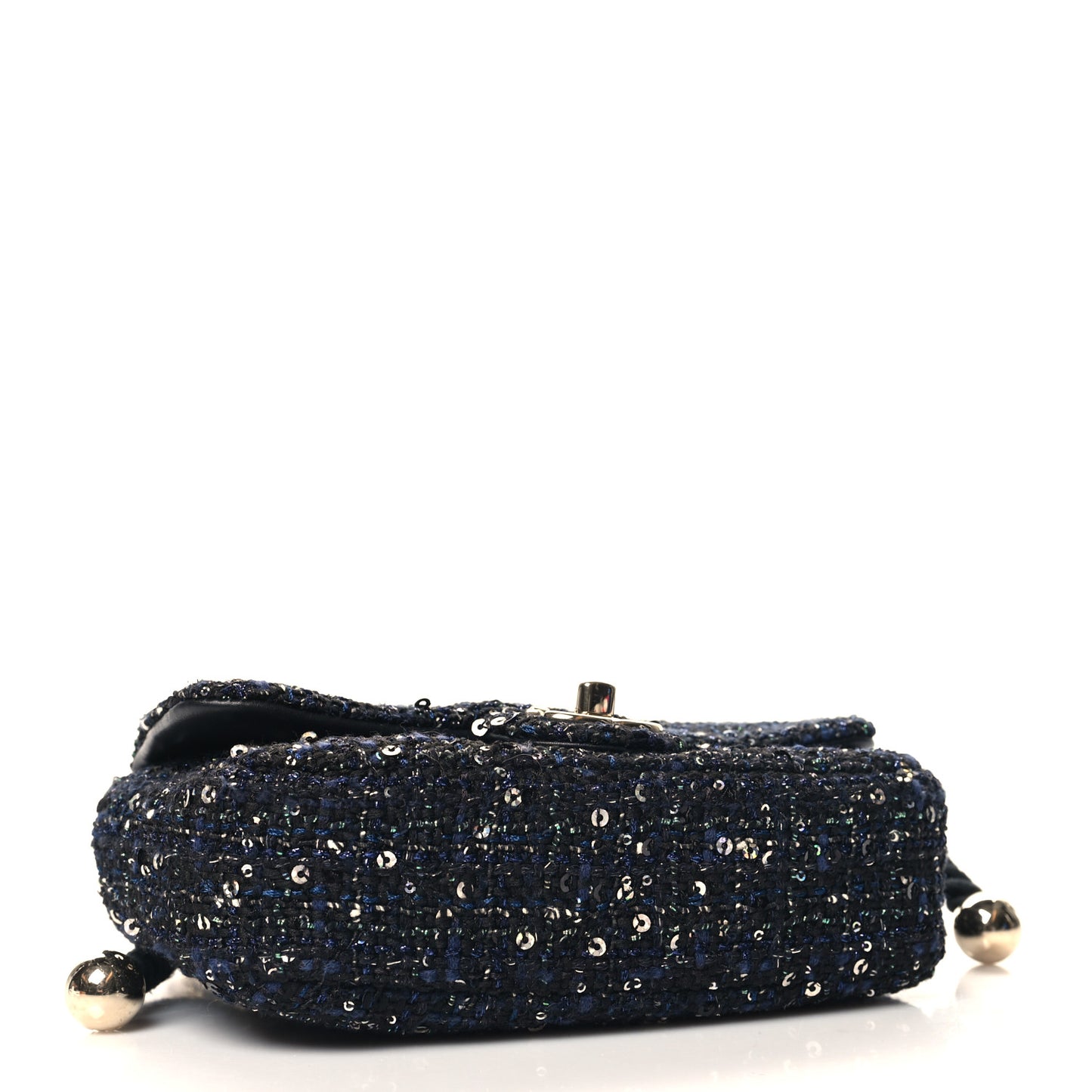 Tweed Mini Pearl Handle Flap Black Ecru