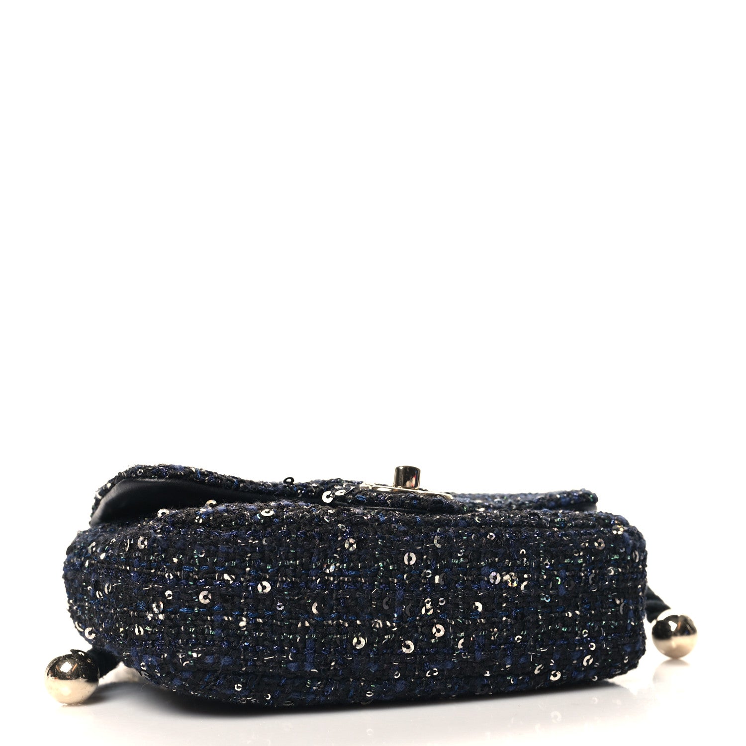 Chanel Tweed Mini Pearl Handle Flap Black Ecru 4 of 10