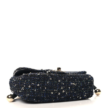 Chanel Tweed Mini Pearl Handle Flap Black Ecru 4 of 10