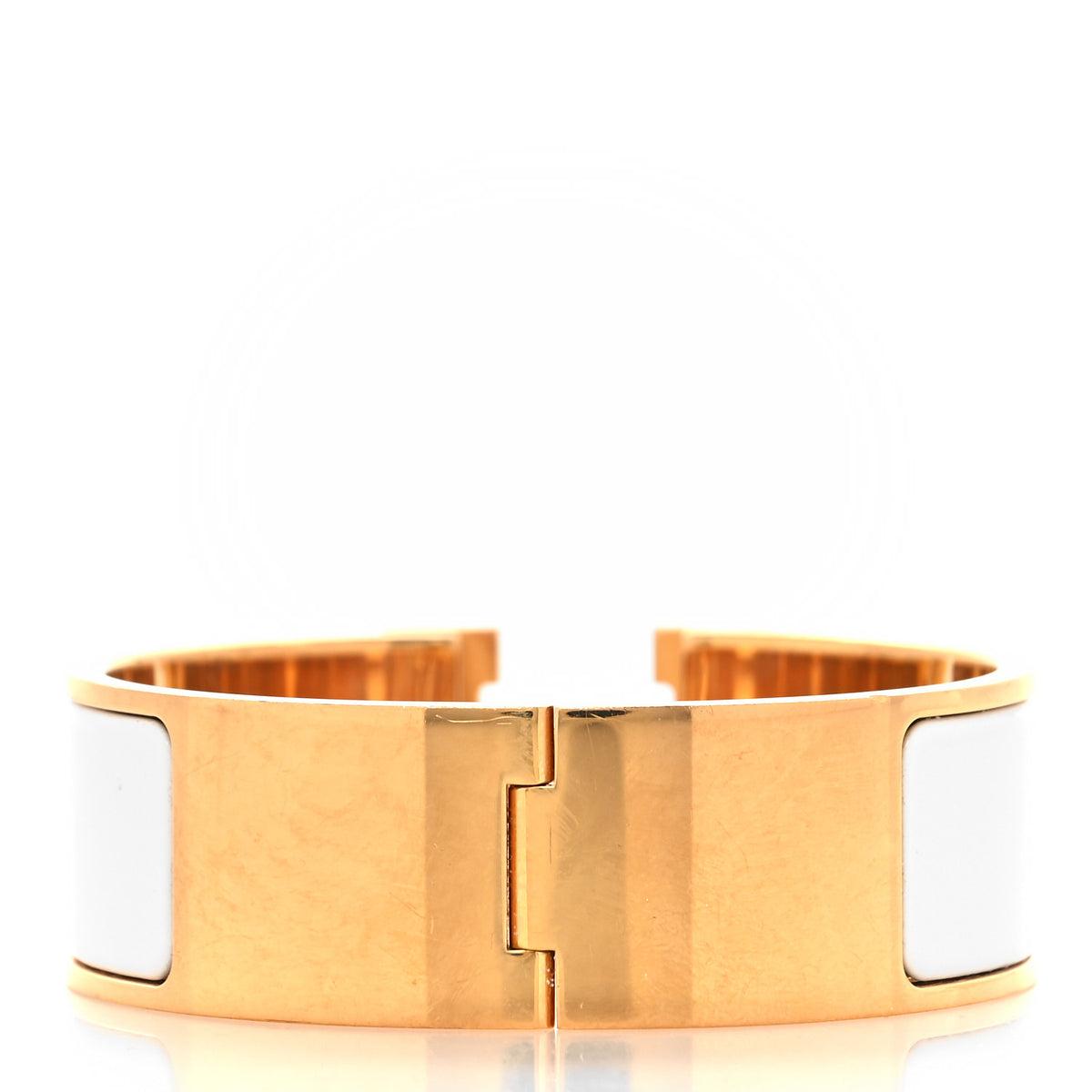 Hermes Enamel Wide Clic Clac H Bracelet PM White 3 of 4