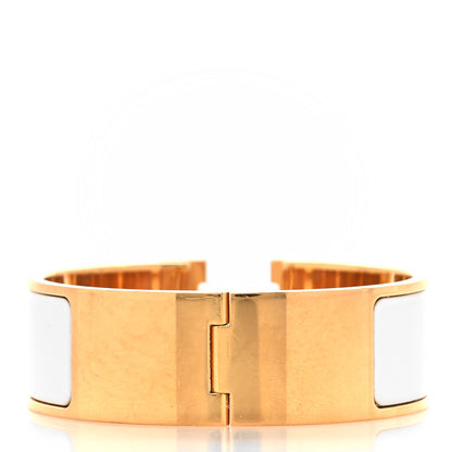 Hermes Enamel Wide Clic Clac H Bracelet PM White 3 of 4
