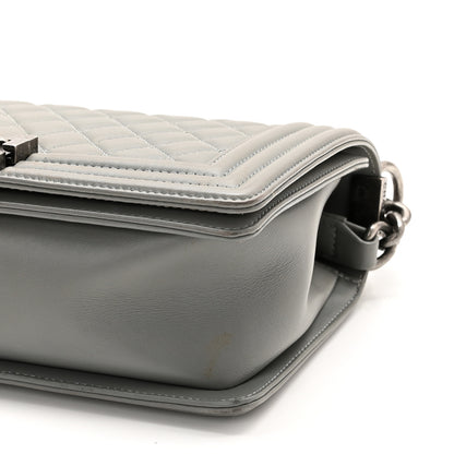 Chanel Lambskin Quilted Medium Boy Flap Grey 10 of 13