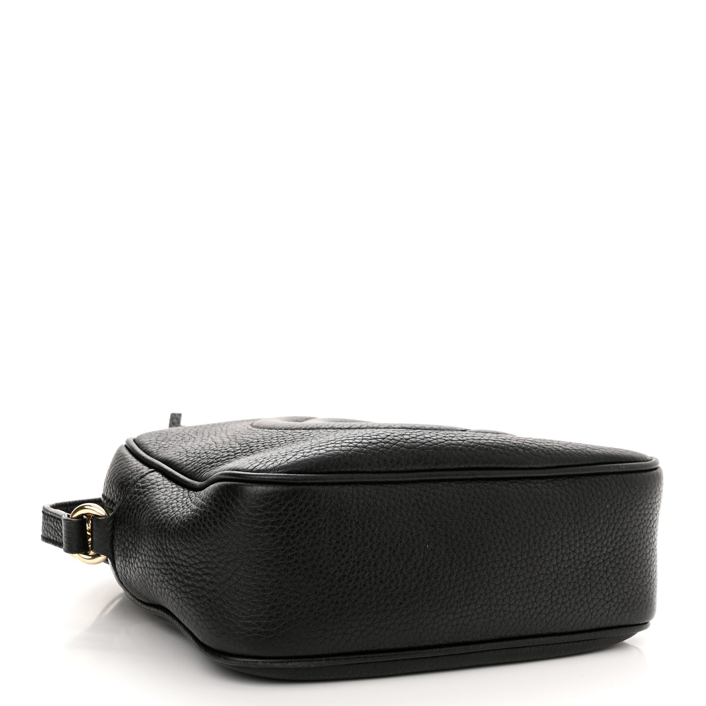 Pebbled Calfskin Small Soho Disco Bag Black