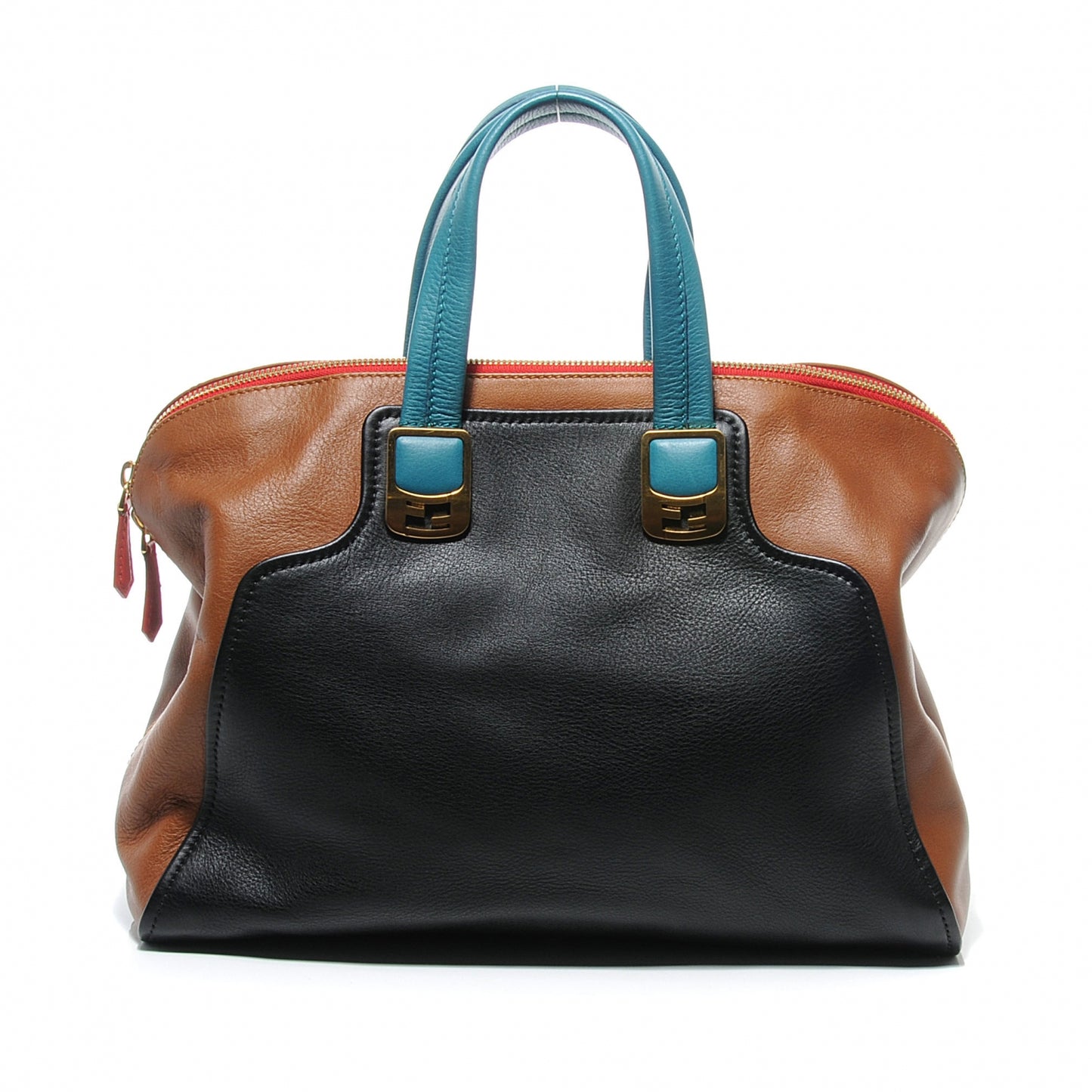 Calfskin Colorblock Large Chameleon Tote Biscotto